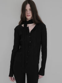 【NOWNS】Seine | Pleats tie cardigan
