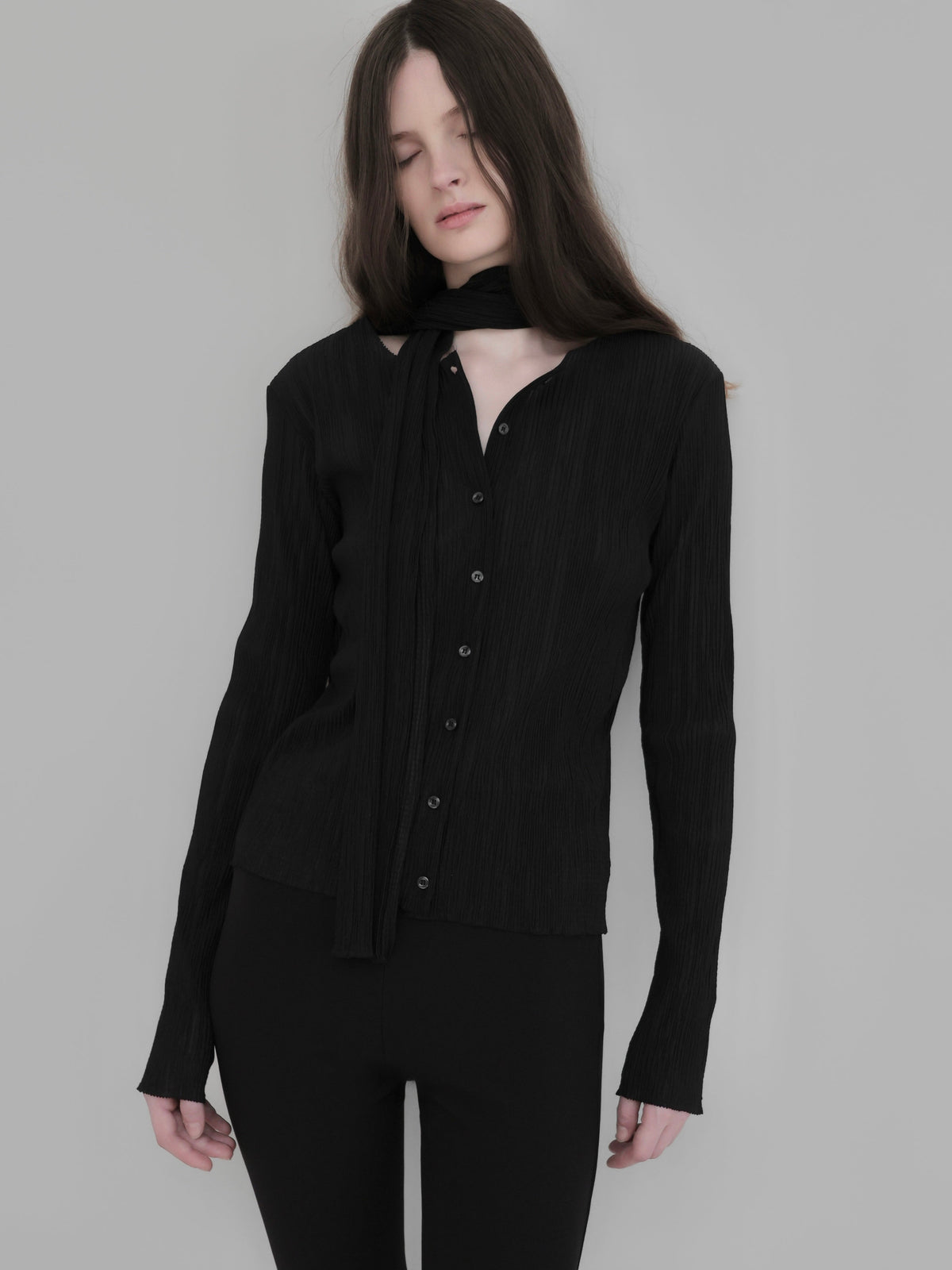 【NOWNS】Seine | Pleats tie cardigan