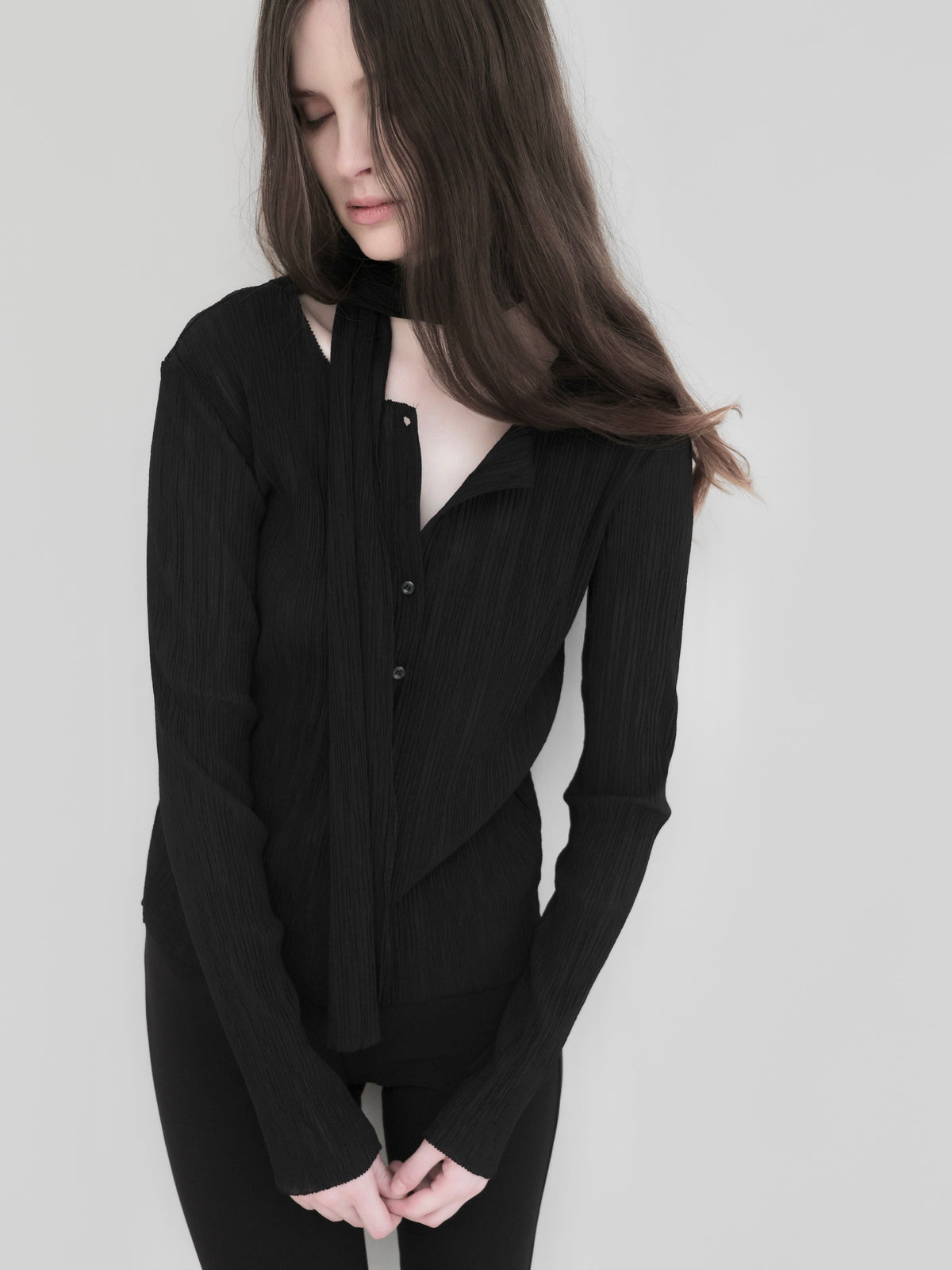 【NOWNS】Seine | Pleats tie cardigan