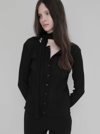 【NOWNS】Seine | Pleats tie cardigan