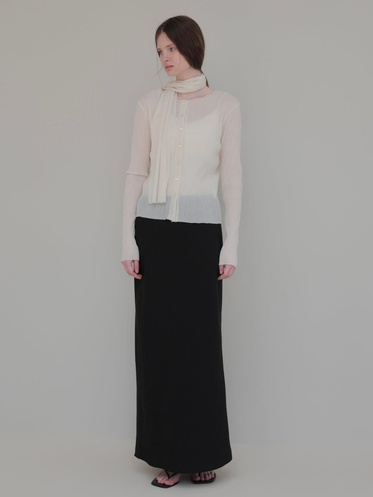 【NOWNS】Seine | Pleats tie cardigan