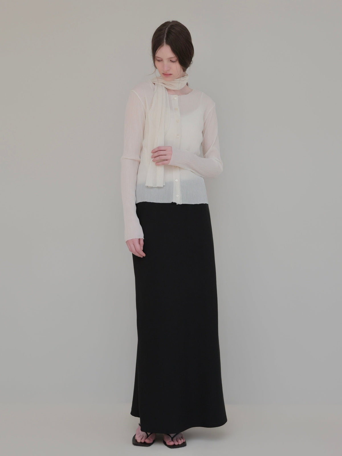 【NOWNS】Seine | Pleats tie cardigan