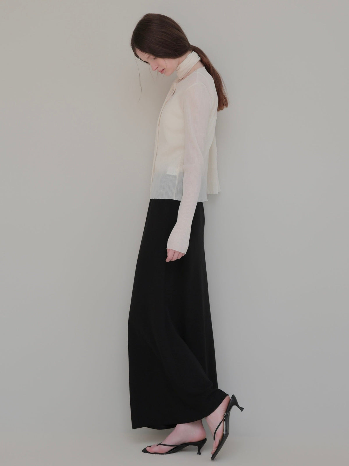 【NOWNS】Seine | Pleats tie cardigan