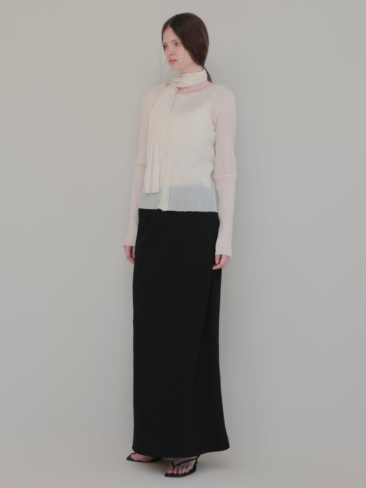 【NOWNS】Seine | Pleats tie cardigan