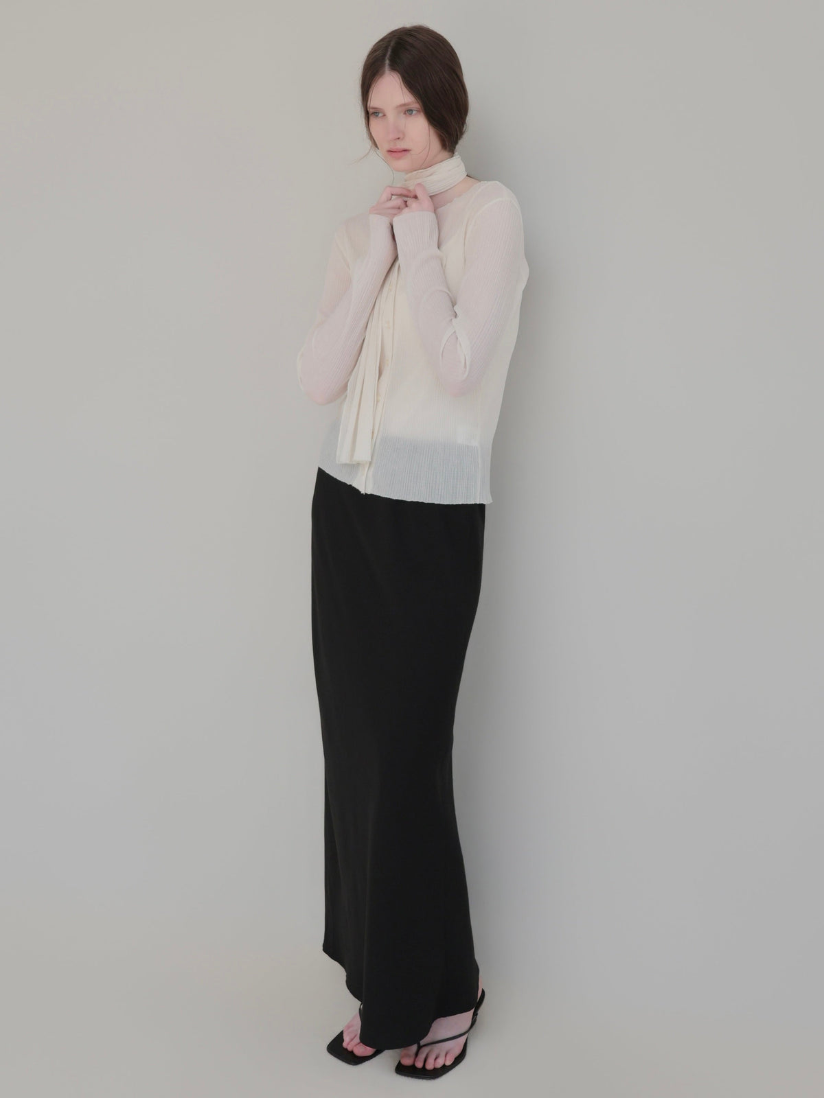 【NOWNS】Seine | Pleats tie cardigan