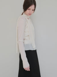 【NOWNS】Seine | Pleats tie cardigan