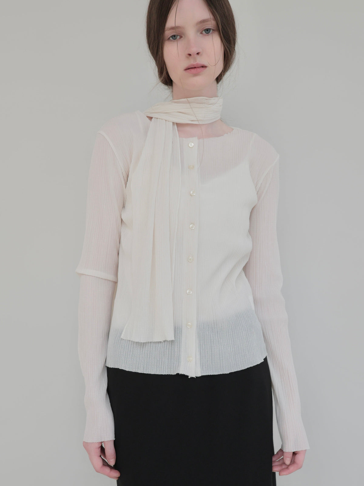【NOWNS】Seine | Pleats tie cardigan