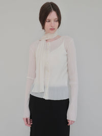 【NOWNS】Seine | Pleats tie cardigan