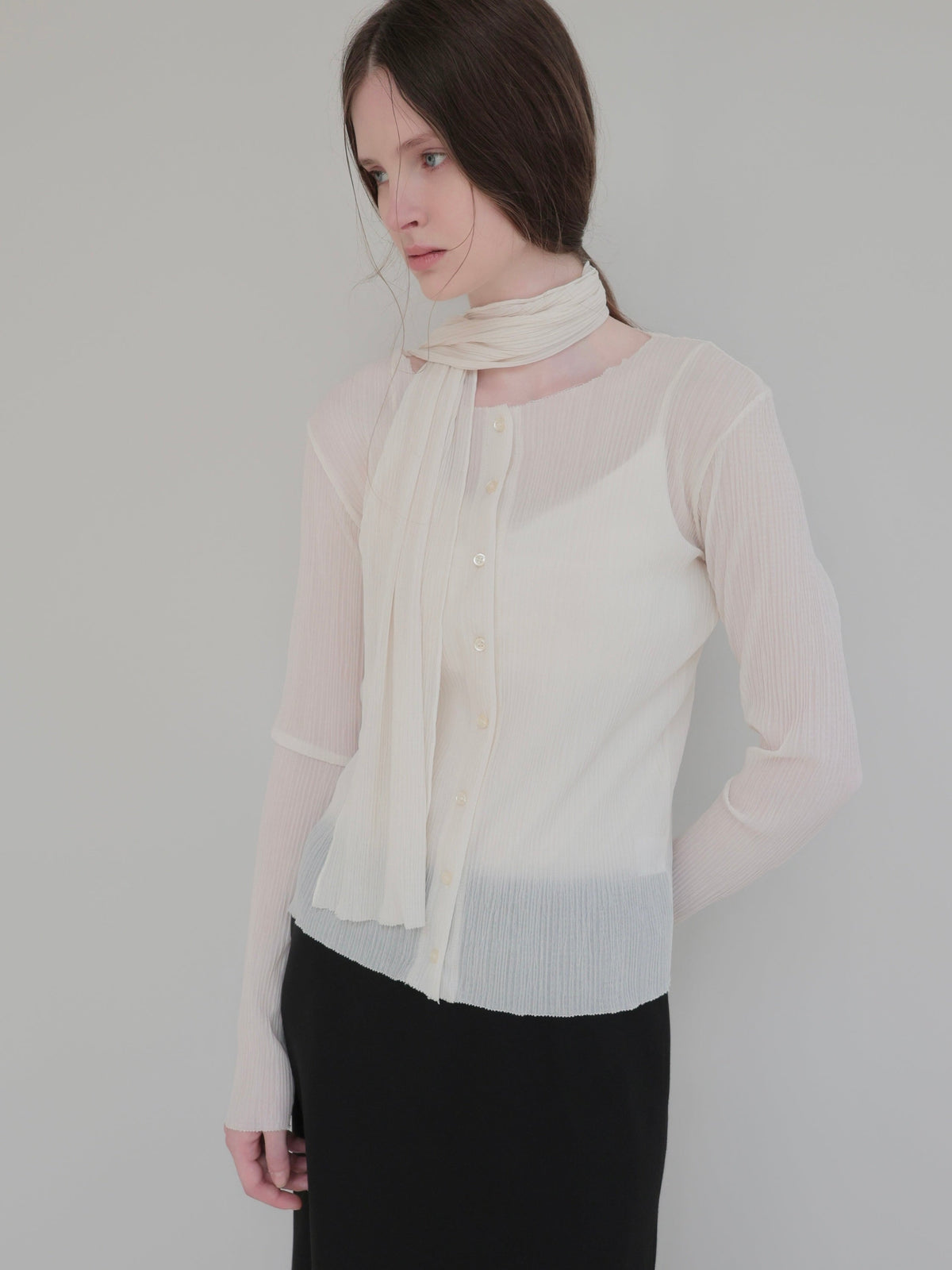 【NOWNS】Seine | Pleats tie cardigan