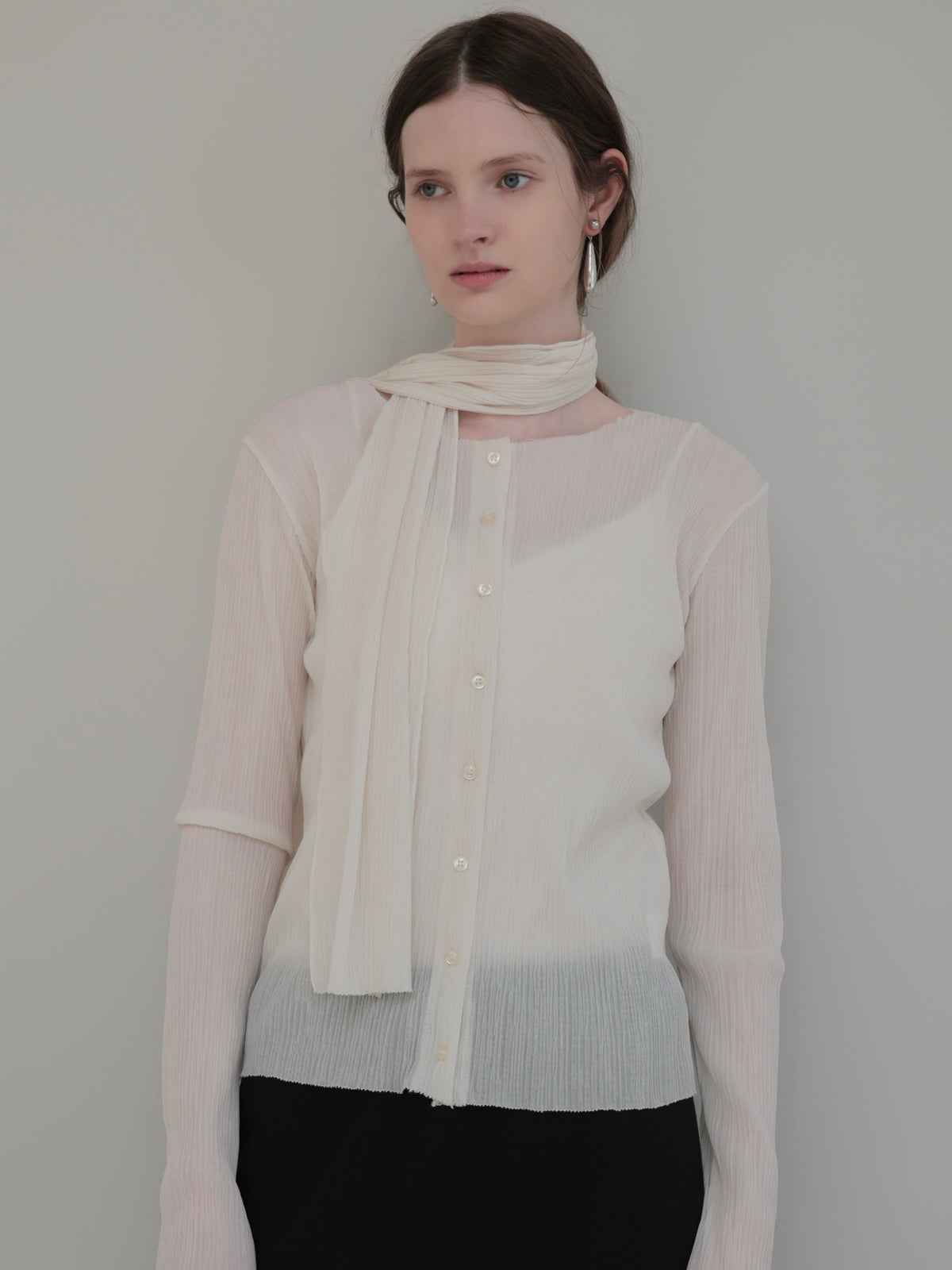 【NOWNS】Seine | Pleats tie cardigan