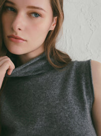 【célon】cashmere sleeveless knit