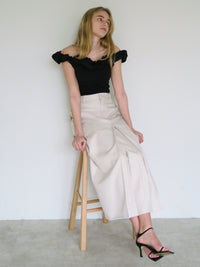 [ SAMPLE SALE ] front tuck wide skirt