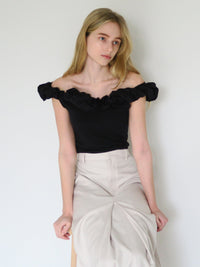 [ SAMPLE SALE ] front tuck wide skirt