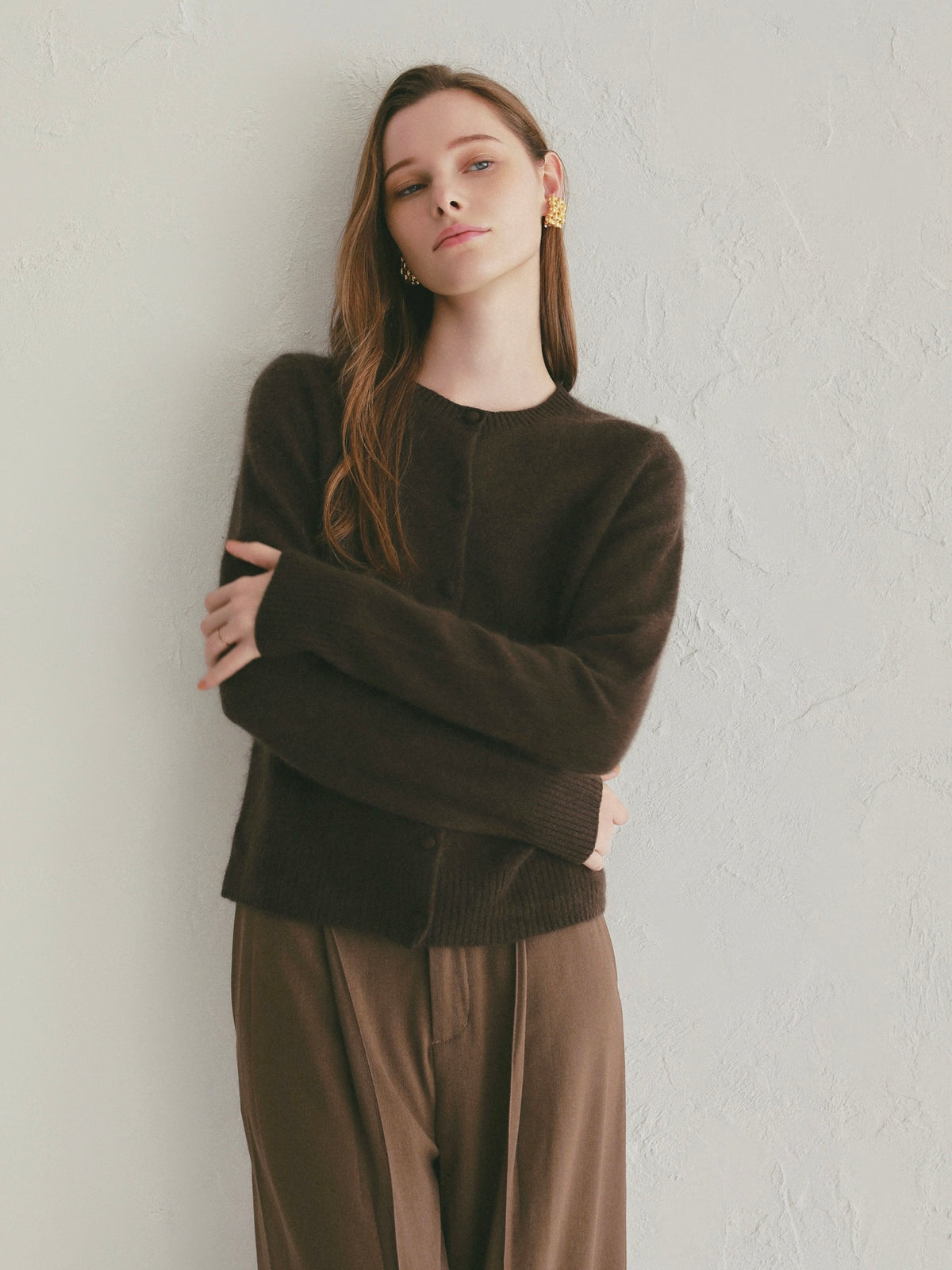 【célon】cashmere wool kurumi cardigan