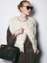 【AMOMMA】Ecru real fur vest ＜大阪先行発売＞