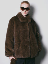 【AMOMMA】Volume Collar Fur Coat