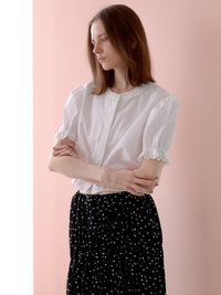 【SAMPLE SALE / miies miim】soft puff frill blouse