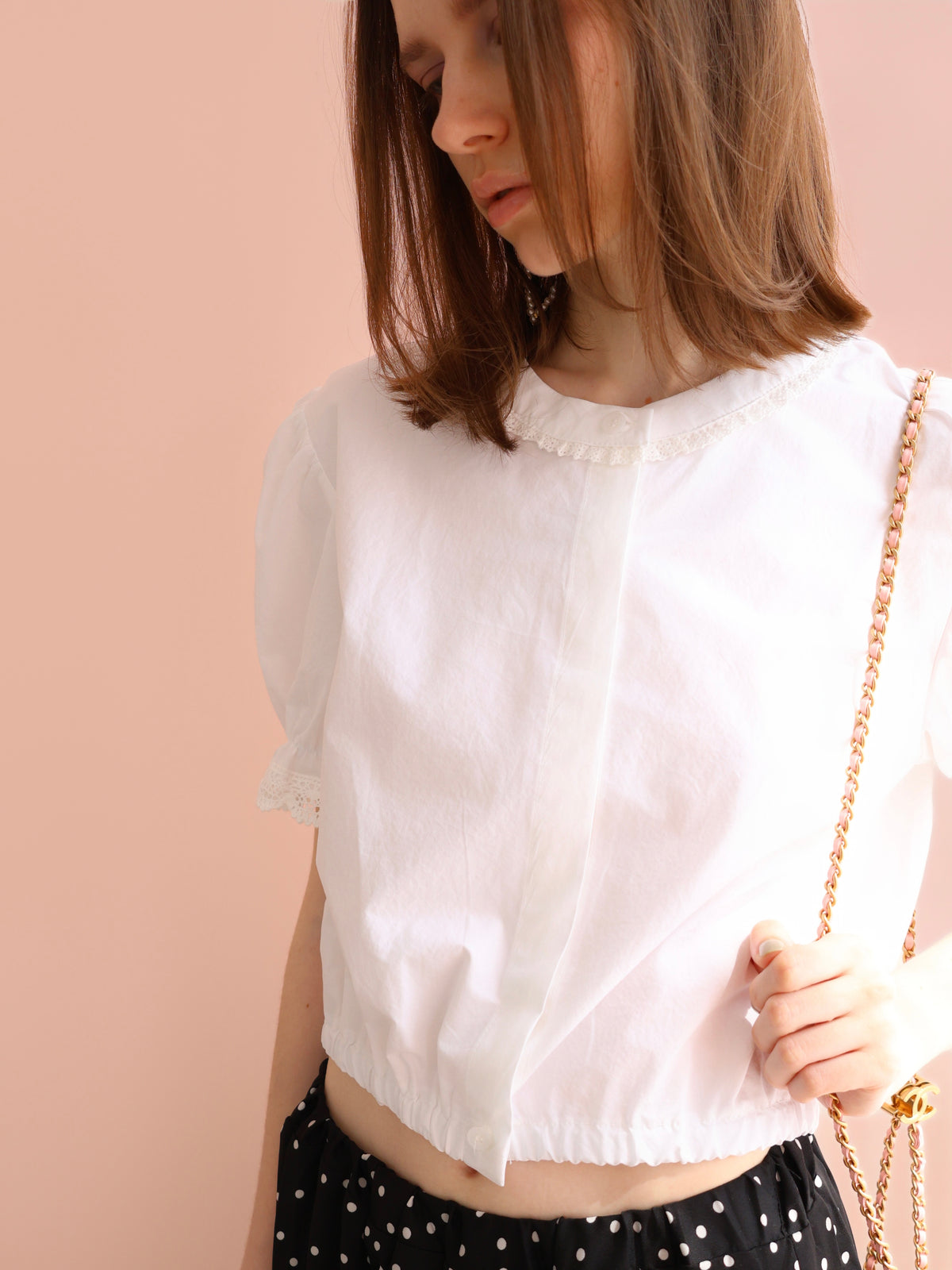 【SAMPLE SALE / miies miim】soft puff frill blouse