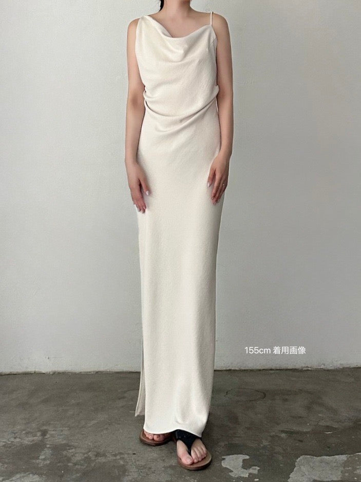 célon】asymmetry drape cami dress – THETOVE