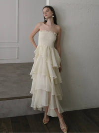 【célon】frilly tiered dress