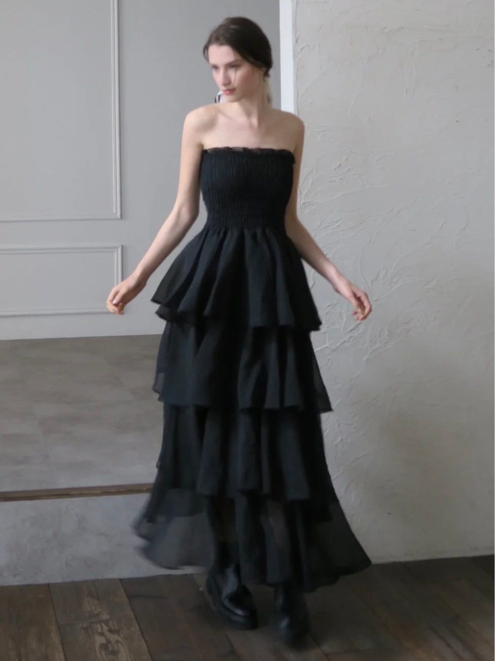 【célon】frilly tiered dress