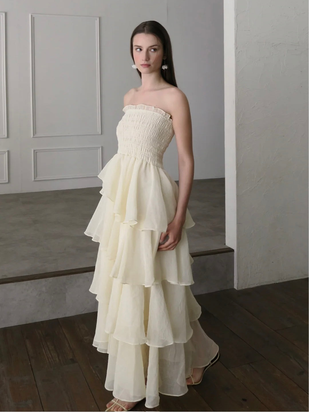 【célon】frilly tiered dress