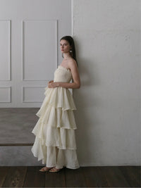 【célon】frilly tiered dress