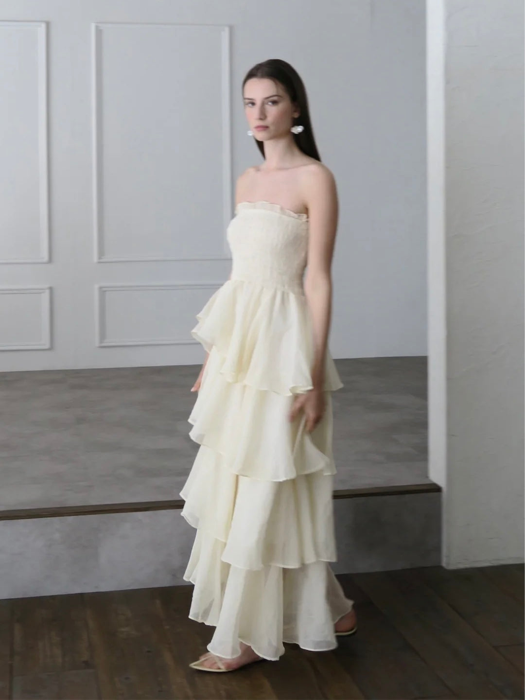 【célon】frilly tiered dress