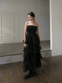 【célon】frilly tiered dress