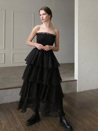 【célon】frilly tiered dress