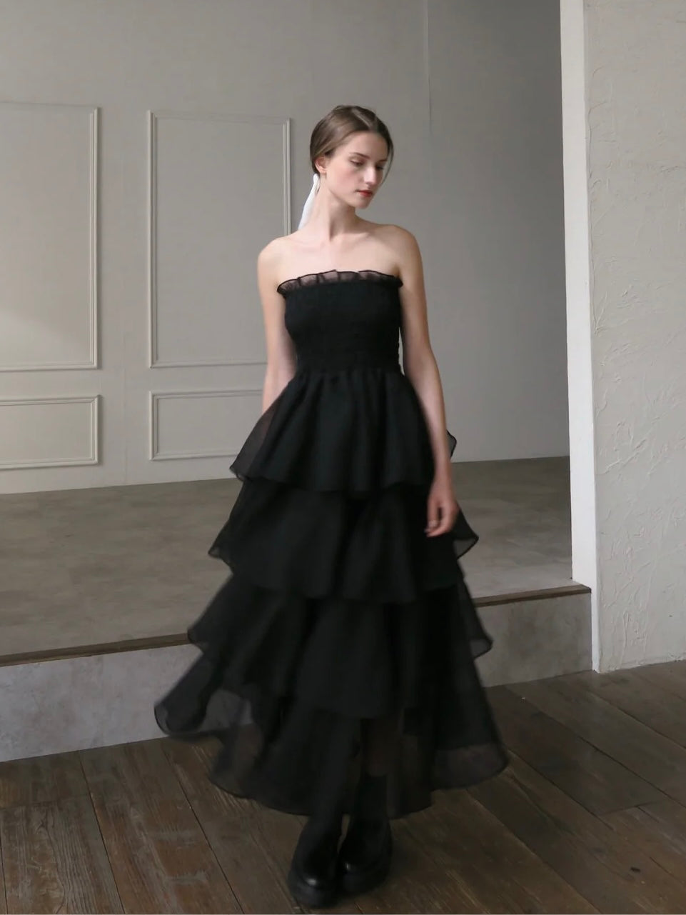 【célon】frilly tiered dress