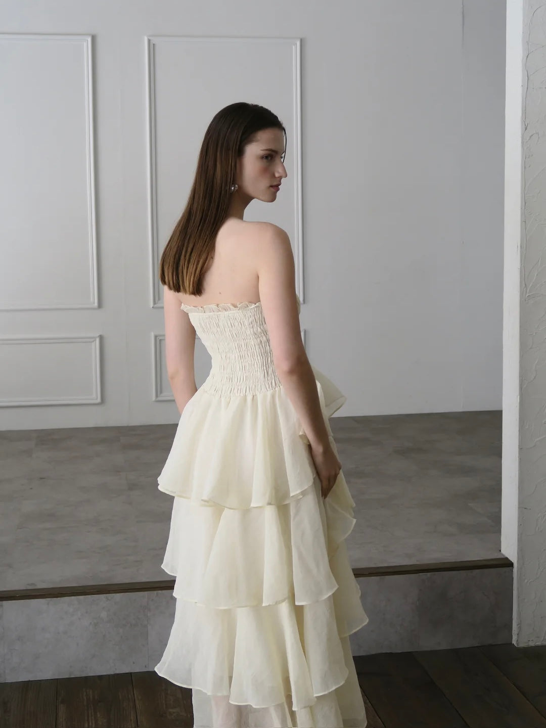 【célon】frilly tiered dress