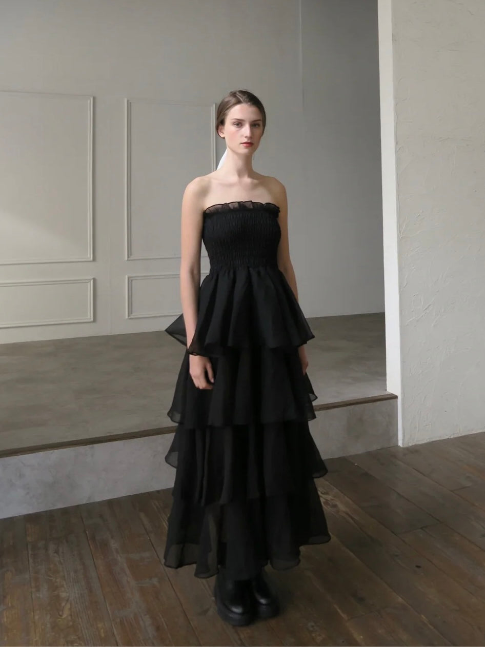 【célon】frilly tiered dress