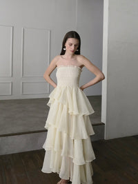 【célon】frilly tiered dress