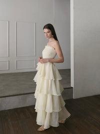 【célon】frilly tiered dress