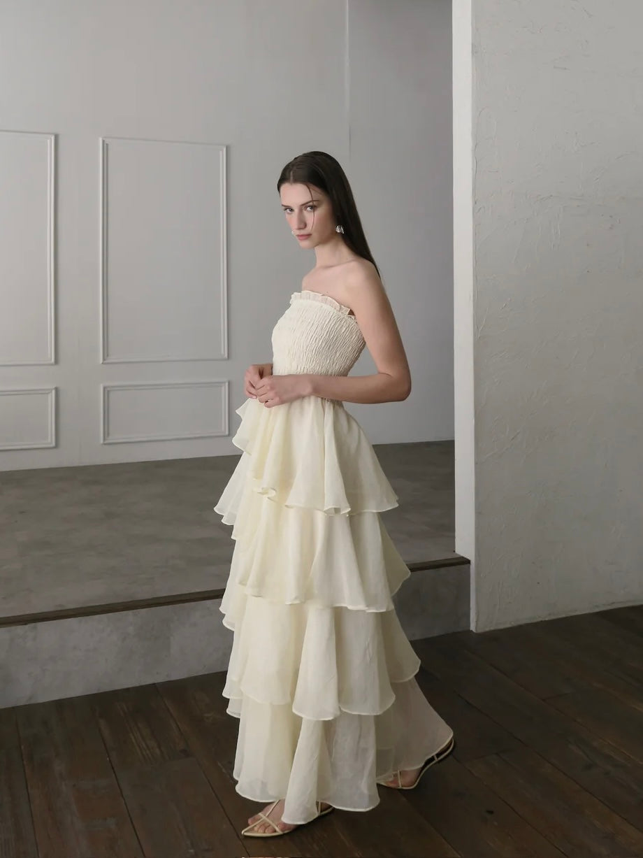 【célon】frilly tiered dress