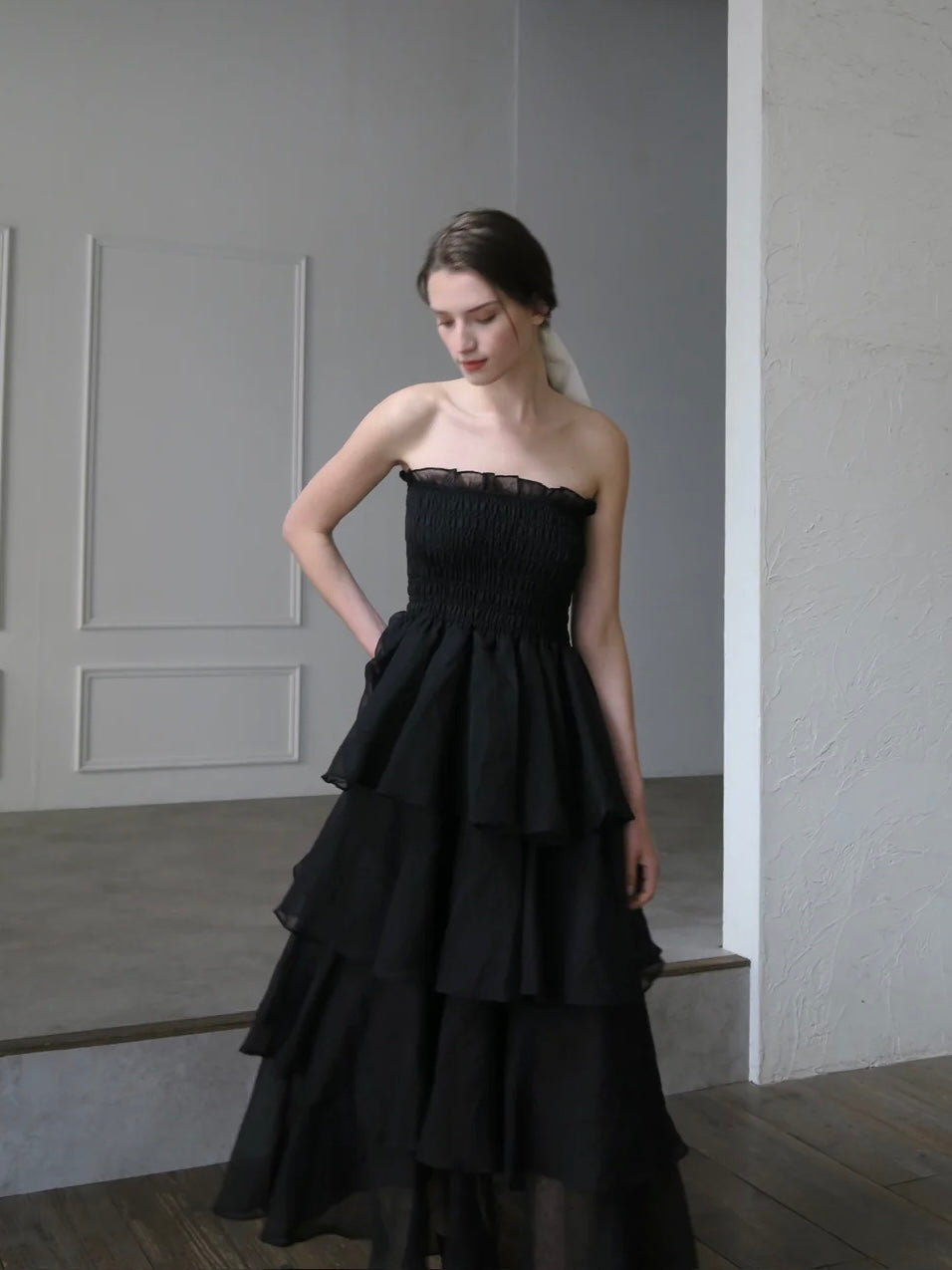 【célon】frilly tiered dress