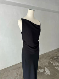 【célon】asymmetry drape cami dress