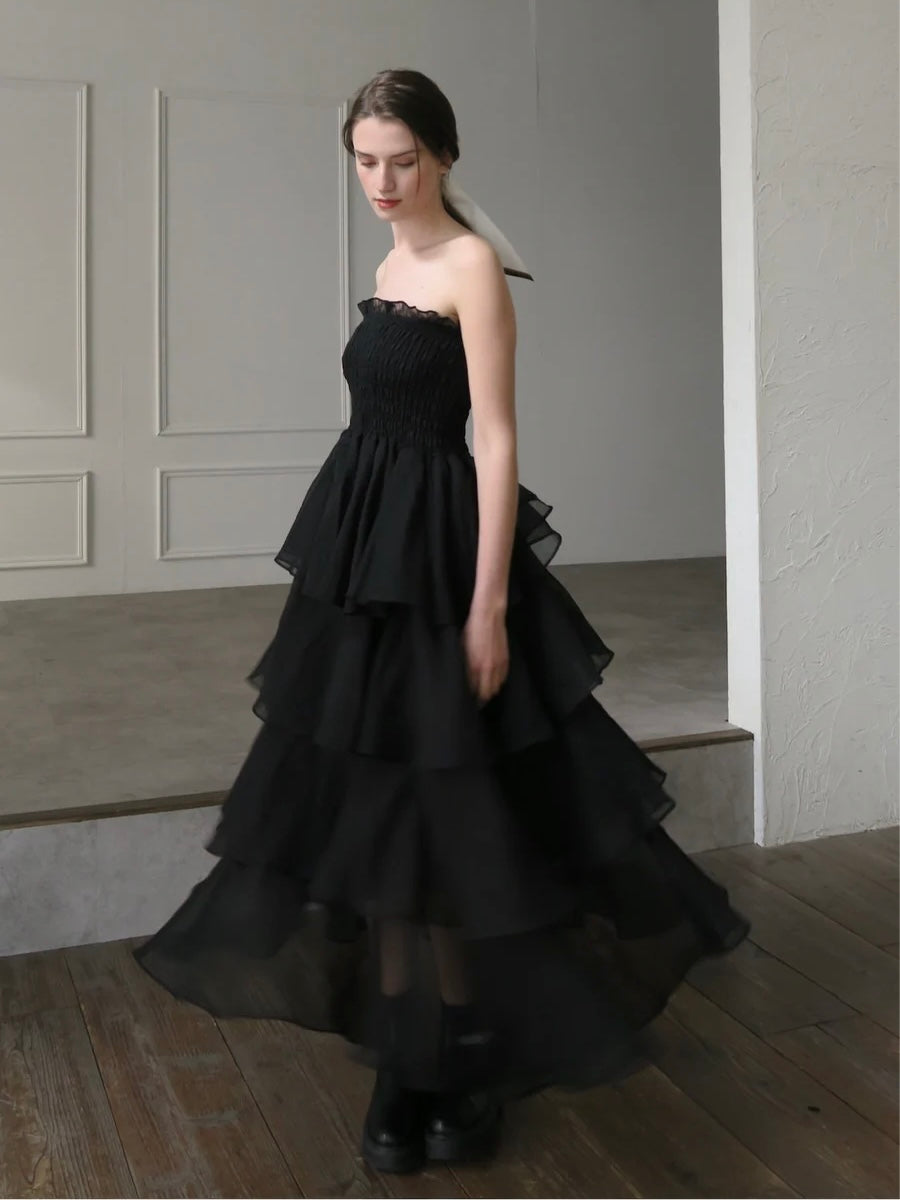 【célon】frilly tiered dress