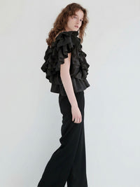 【AMOMMA】SATIN RAFFLE FRILL TOPS