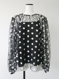 【SAMPLE SALE / AMOMMA】MATILDA SHEER DOT BLOUSE