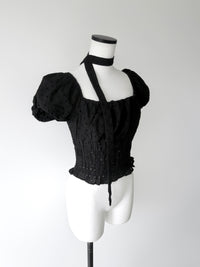 tie puff blouse