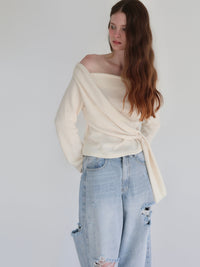 【SAMPLE SALE / miies miim】off shoulder drape tops