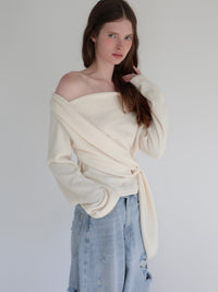 【SAMPLE SALE / miies miim】off shoulder drape tops