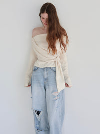 【SAMPLE SALE / miies miim】off shoulder drape tops