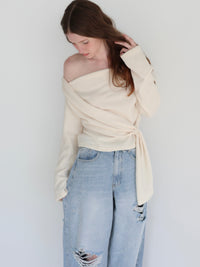【SAMPLE SALE / miies miim】off shoulder drape tops