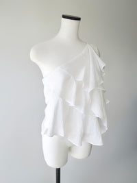 【SAMPLE SALE / célon】asymmetric ruffle top
