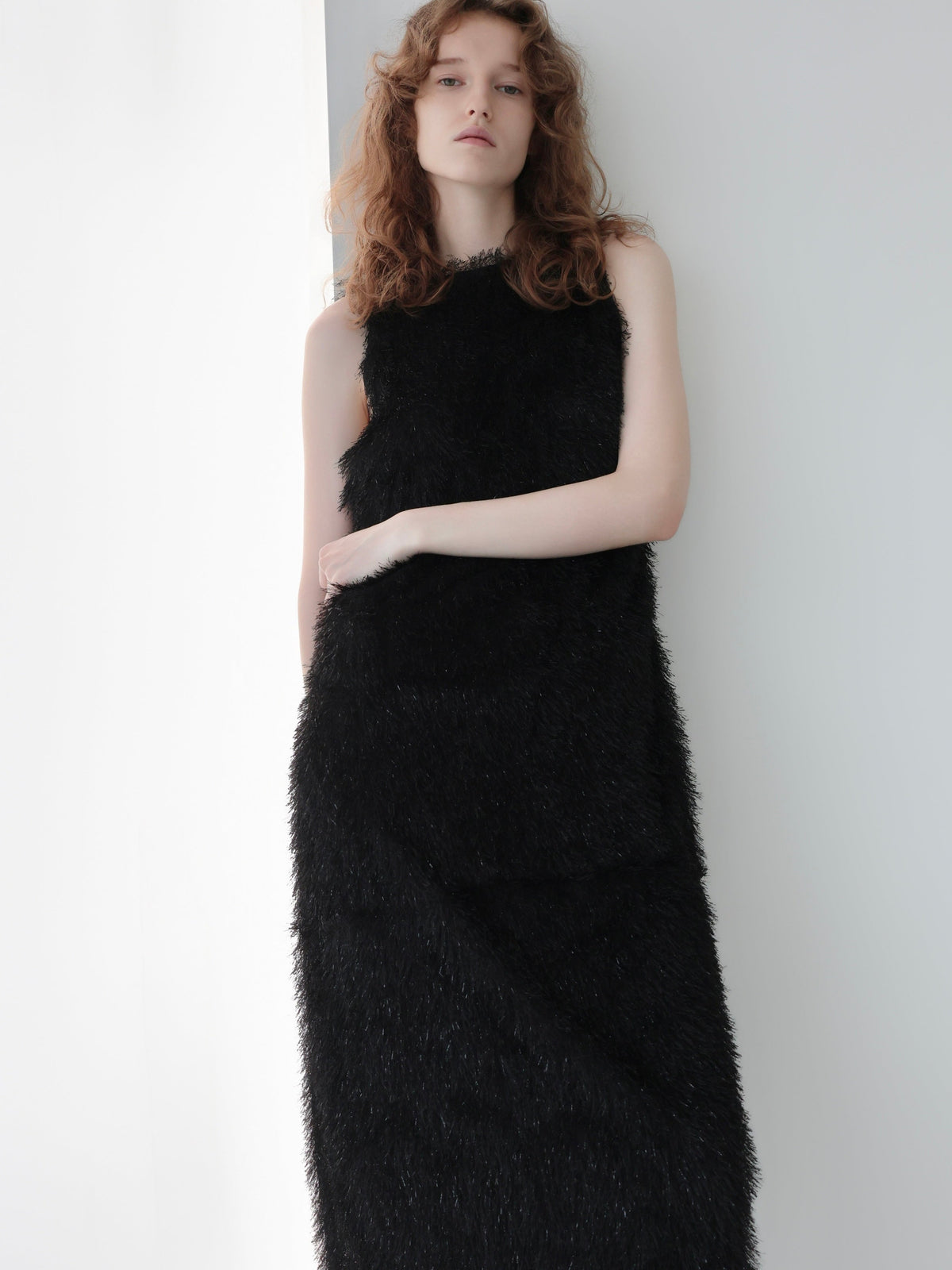 【AMOMMA】FEATHER SHAGGY DRESS