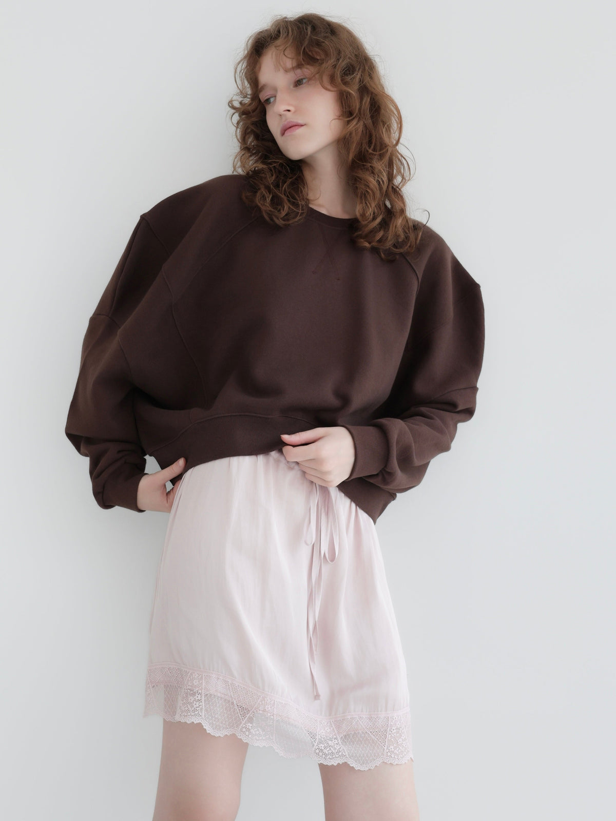 【AMOMMA】PUFF SLEEVE SWEAT - 起毛なし -