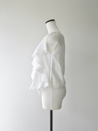 【SAMPLE SALE / célon】asymmetric ruffle top